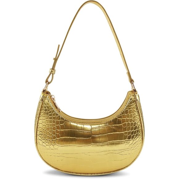 Women Gold Retro Classic Clutch Shoulder Tote Hand Bag With Zipper Closure - Picture 1 of 4